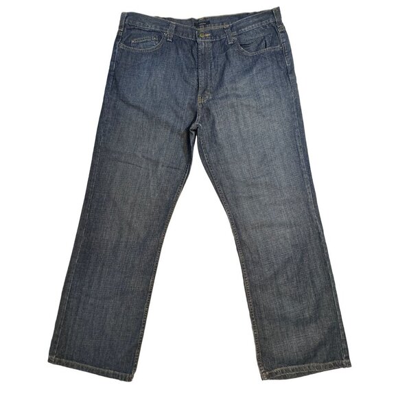 Claiborne Bootcut Jeans Men 40x32 Blue Dark Wash Straight Fit - Picture 9 of 13